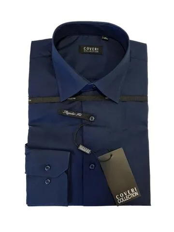 CAMICIA UOMO CLASSICA IN COTONE C65 COVERI – Blu