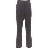 Pantalone in misto con pinces gessato – Donna
