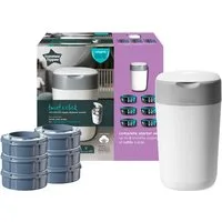 Tommee Tippee Sangenic Twist & Click: contenitore per pannolini + 6 ricariche – Bianco
