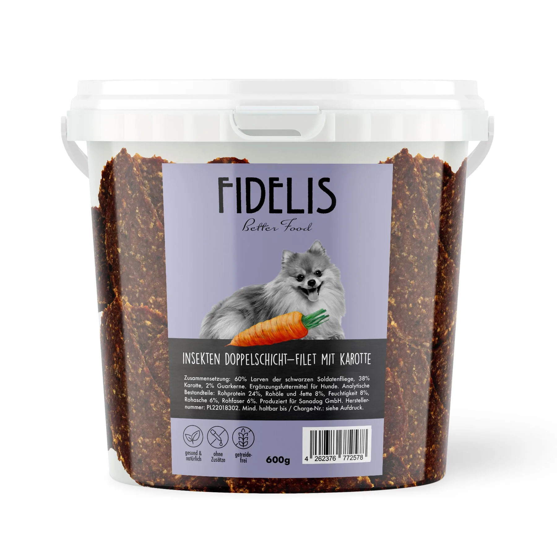 Insekten Doppel Schichtfilet mit Karotte (600g-Eimer)