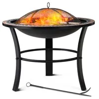 Brasero rond Sevilla Ø 76 cm acier laqué avec couvercle – 76x65x76cm