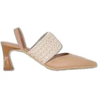 Slingback in pelle cuoio con tacco alto e cinturino Donna HV264779 ALMOND