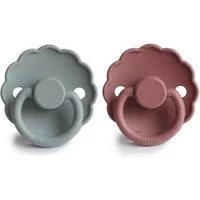 Frigg 2-Pack Daisy - Silicone - French Gray/Woodch (T2) - T2 (6-18 maanden) – Grigio