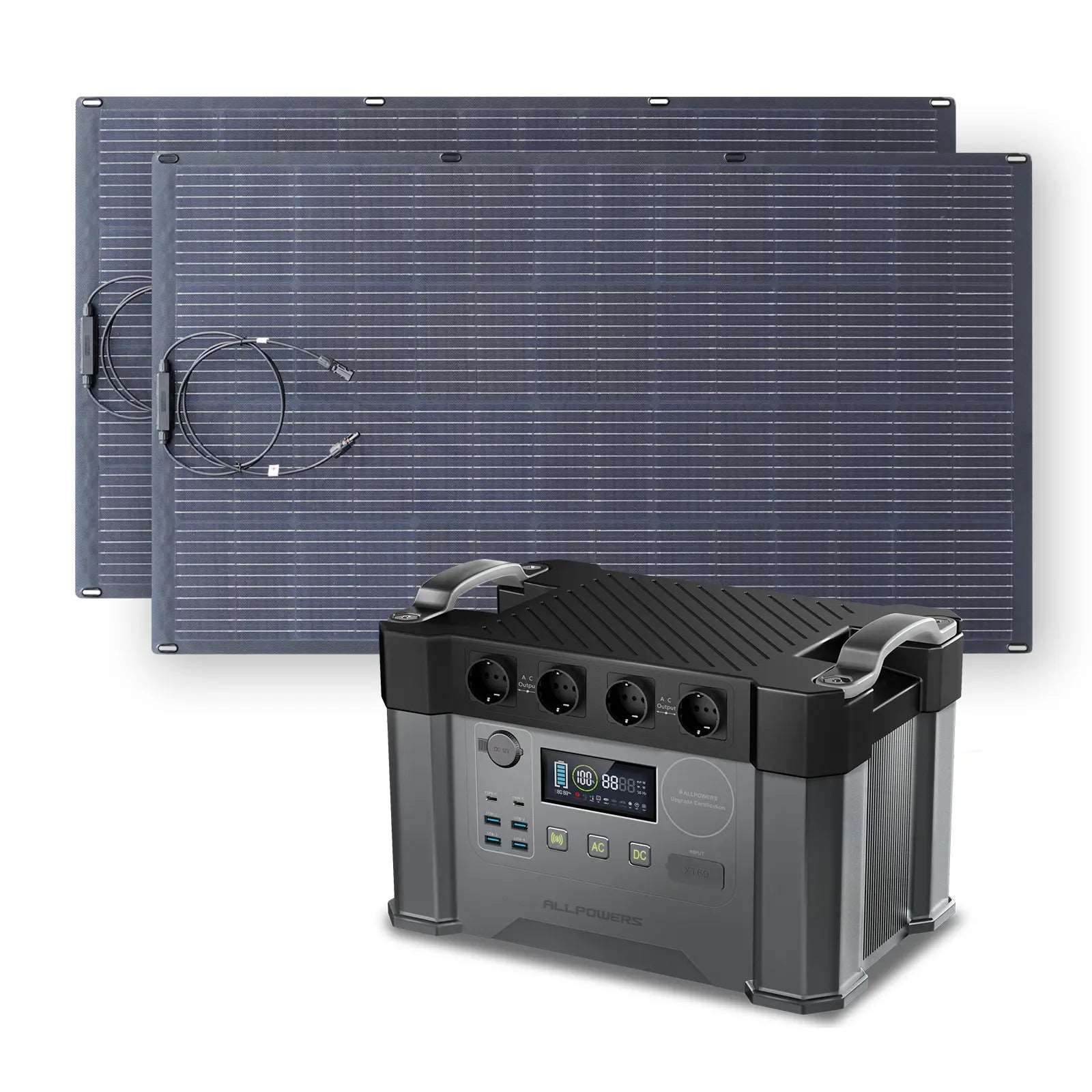 ALLPOWERS Generatore Solare 2400W (S2000 Pro + SF200 Pannello Solare Flessibile 200W) - S2000 Pro+2* (SF200 Pannello solare flessibile 200W)