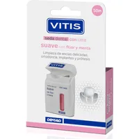 Vitis Seda dental con cera suave con flúor y menta 50 m + 5 m