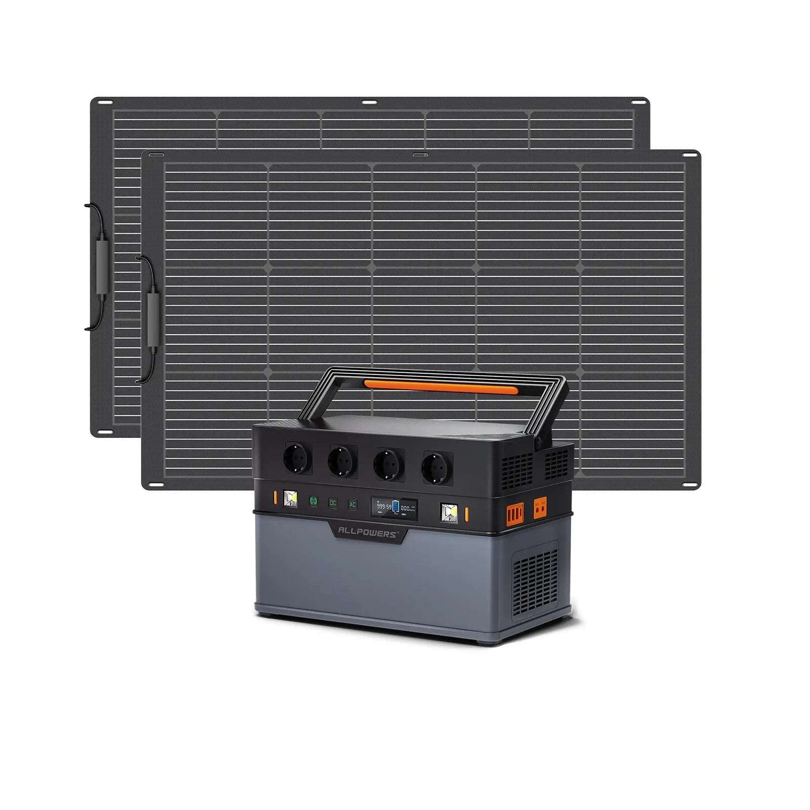 ALLPOWERS 1500W Generatore Solare (S1500 + SF100 100W Pannello Solare Flessibile) - S1500+ 2PCS SF100 Pannello solare 100W