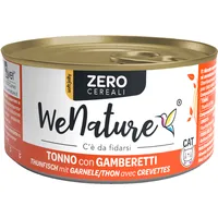 WeNature Zero Cereali Tonno con Gamberetti per Gatti - 85 g, Singola