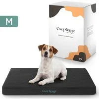 CozySense® Coussin orthopédique pour chien 75 X 45 cm - Taille M - Imperméable - Convient comme coussin de banc et lit pour chien - Housse lavable - Noir