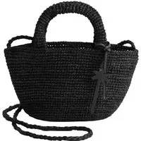 MANEBI Mini borsa in rafia – Nero · L