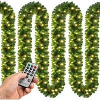 Guirlande de Noël en sapin 5m 100 LED avec télécommande – 28x28x500cm