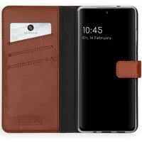Selencia Echt Leren Bookcase voor de Samsung Galaxy S20 FE - Lichtbruin – 6.5 · Unisex