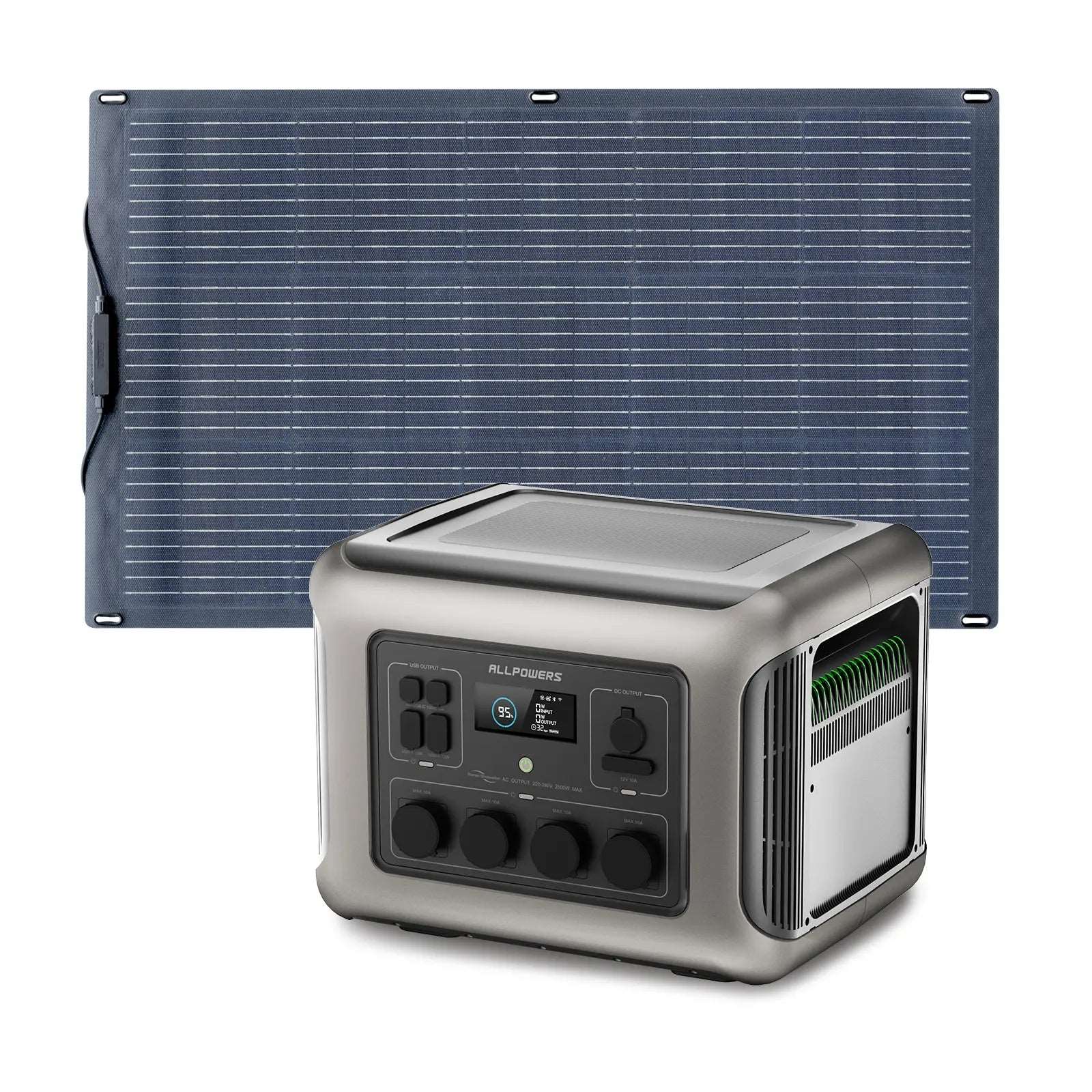 ALLPOWERS Generatore Solare 2500W (R2500 V2 + SF100 Pannello Solare Flexible 100W) - R2500 V2+1* (SF100 100W Pannello solare)