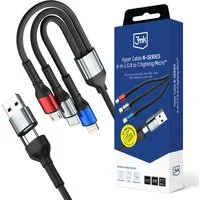 Cavo di Ricarica USB-A / USB-C - Lightning / microUSB / USB-C 3MK Hyper N, 18W, 1.2m, Nero