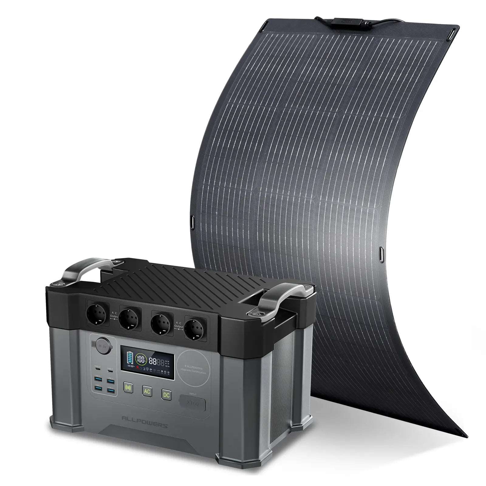 ALLPOWERS 2000W Generatore Solare (S2000 + SF100 100W Pannello Solare Flessibile) - S2000+ SF100 Pannello solare 100W