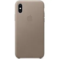 Leather Backcover voor de Apple iPhone Xs Max - Taupe – 6.5 · Unisex