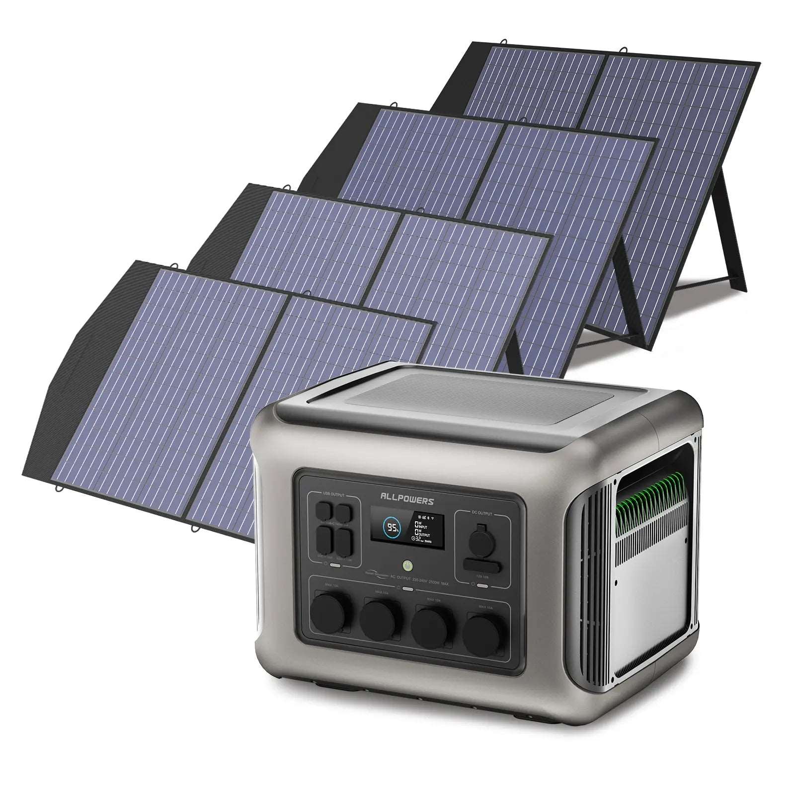 ALLPOWERS Generatore Solare 2500W (R2500 V2 + SP027 Pannello Solare 100W) - R2500 V2+4* (SP027 Pannello solare 100W)
