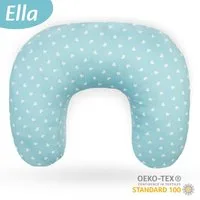 Coussin d'allaitement - de grossesse - Ella- soie - Bleu avec des cœurs – Bambino