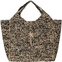 MANEBI Maxi Tote in Rafia – Nero