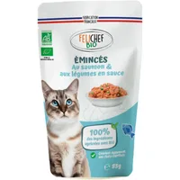 Felichef Sterilised Fette di Salmone Bio per Gatti - 85 g, Singola
