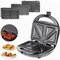 Contactgrill 3in1 Zwart/Zilver 800W – 22x10x23cm