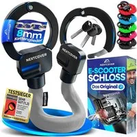 Cadenas pour trottinette électrique NEXTCOVER - Cadenas à chaîne - 90 cm - Steel-Secure - 3 clés