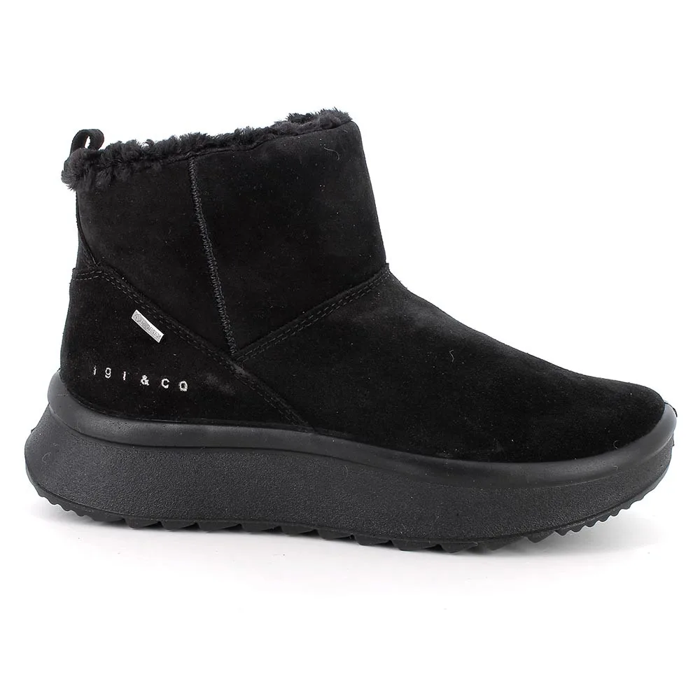 Stivaletti gore-tex con zeppa da donna nero con zip, Taglia 38 - IgieCo