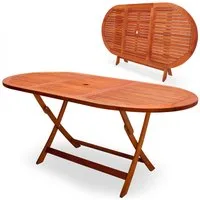 Table en bois d'acacia FSC® Alabama 160x85x75cm pour jardin – 85x75x160cm