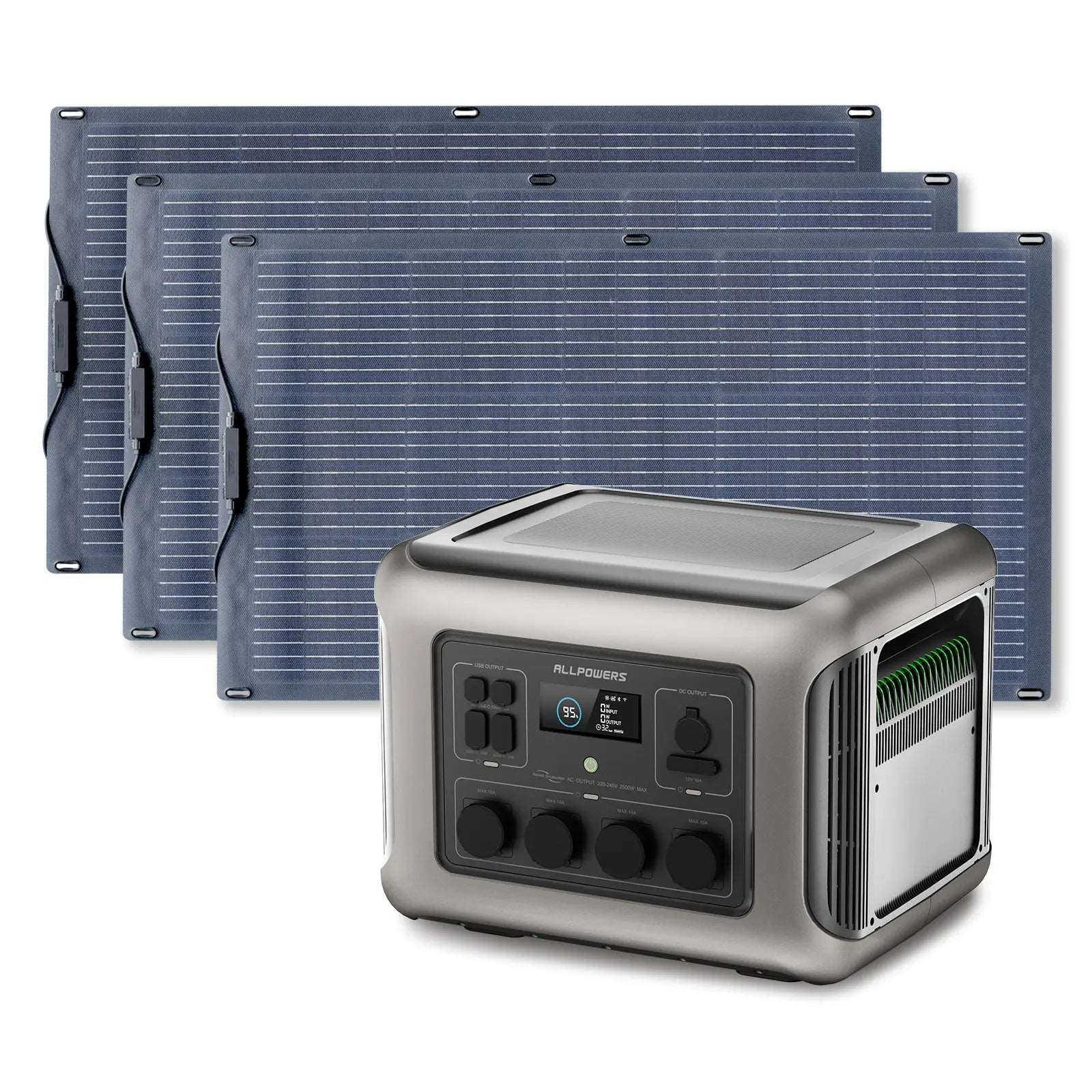 ALLPOWERS Generatore Solare 2500W (R2500 V2 + SF100 Pannello Solare Flexible 100W) - R2500 V2+3* (SF100 100W Pannello solare)