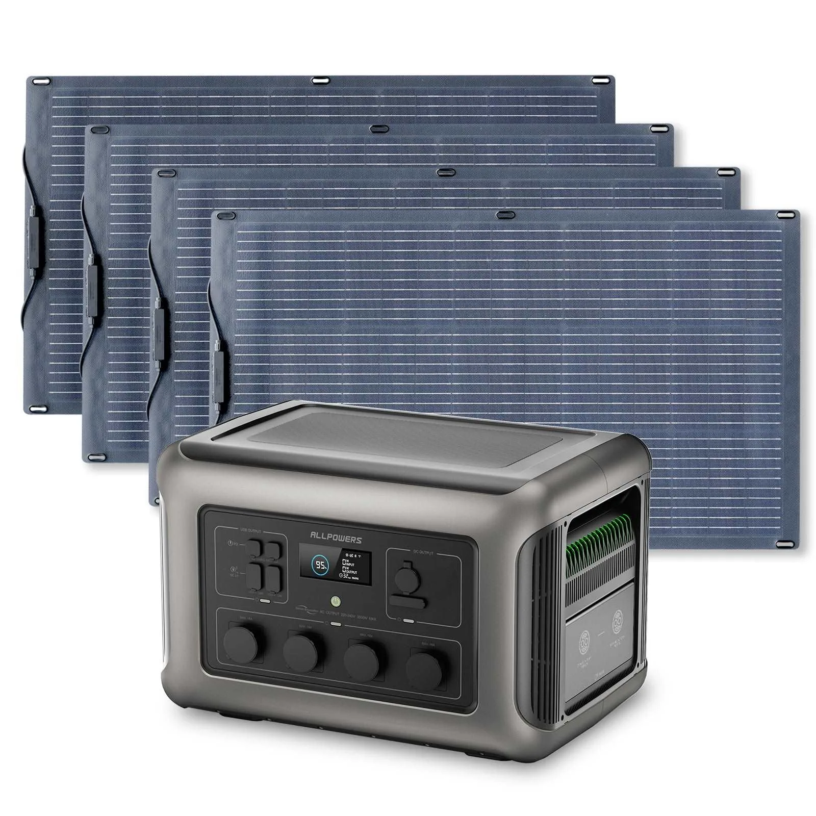 ALLPOWERS 3500W Generatore Solare (R3500 + SF100 100W Pannello Solare Flessibile) - R3500 + 4PCS SF100 Pannello solare 100W