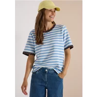 T-shirt à col rond à détails léopard – Donna