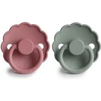 Frigg Speen Daisy Blooming Silicone 2-Pack - Dusty Rose & Lily Pad (T1) - T1 (0-6 maanden)