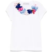 T-shirt bambina con collana fiori e frutta