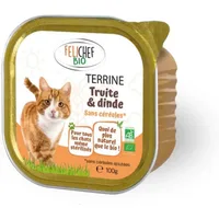 Felichef Patè di Trota e Tacchino Bio per Gatti - 100 g, Singola