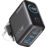 Caricabatterie Rete con Cavo USB-C Anker Smart Display, 100W, 5A, 1 x USB-A - 2 x USB-C, Grigio B121BGZ1