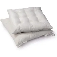 Cojín de silla Kaya blanco 40 cm cuadrado, 2 piezas – Beige