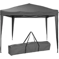 Tente de réception facile à monter Pro Garden - 300 x 300 x 245 cm - polyéthylène - pliable et résistante à l'eau - sac de transport inclus - pour les fêtes de jardin et les événements - gris
