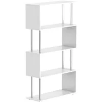 HOMCOM Libreria di Design mobili per soggiorno per soggiorno Moderna, Scaffale a Ripiani in stile moderno Bianco