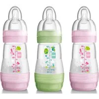MAM Biberon anticolica da 160 ml 0+ mesi - Set da 3, rosa – Bambino