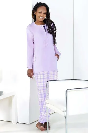 Pigiama donna in jersey di cotone caldo StellaDueGi D9289 – Rosa