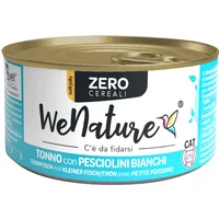 WeNature Zero Cereali Tonno con Pesciolini Bianchi per Gatti - 85 g, Singola