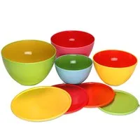 Lot de 4 bols empilables en plastique de 4000ml à 900ml – Multicolor · 25x14x25cm