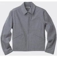 Coor Camicia Zip-Up Micro Check Blu