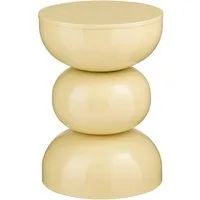 Mica Decorations Luna Table d'appoint - Table d'appoint ronde H46 x Ø32 cm - Petite table en fer pour chambre ou salon - Table de chevet ou table pour plantes - Beige