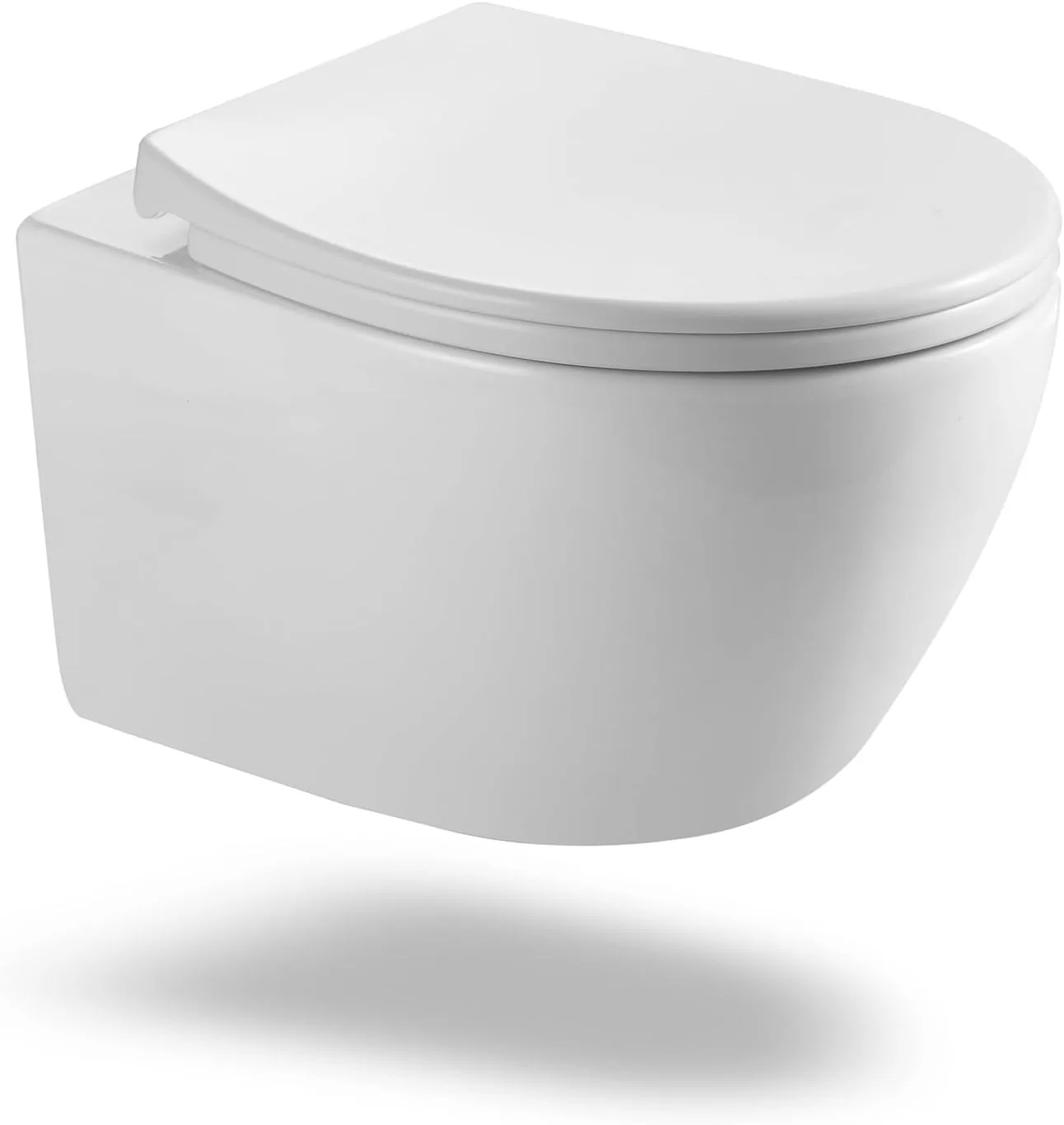 HOROW UG09R Wand-WC aus Keramik mit Soft-Close-Sitz & Superspin-Spülung - UG09R