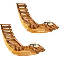 Casa Ergonomische Tuinstoelen - Schommelend Ligbed - Voor Buiten - Acaciahout - 2 STUKS - 150x60x93cm - FSC-gecertificeerd