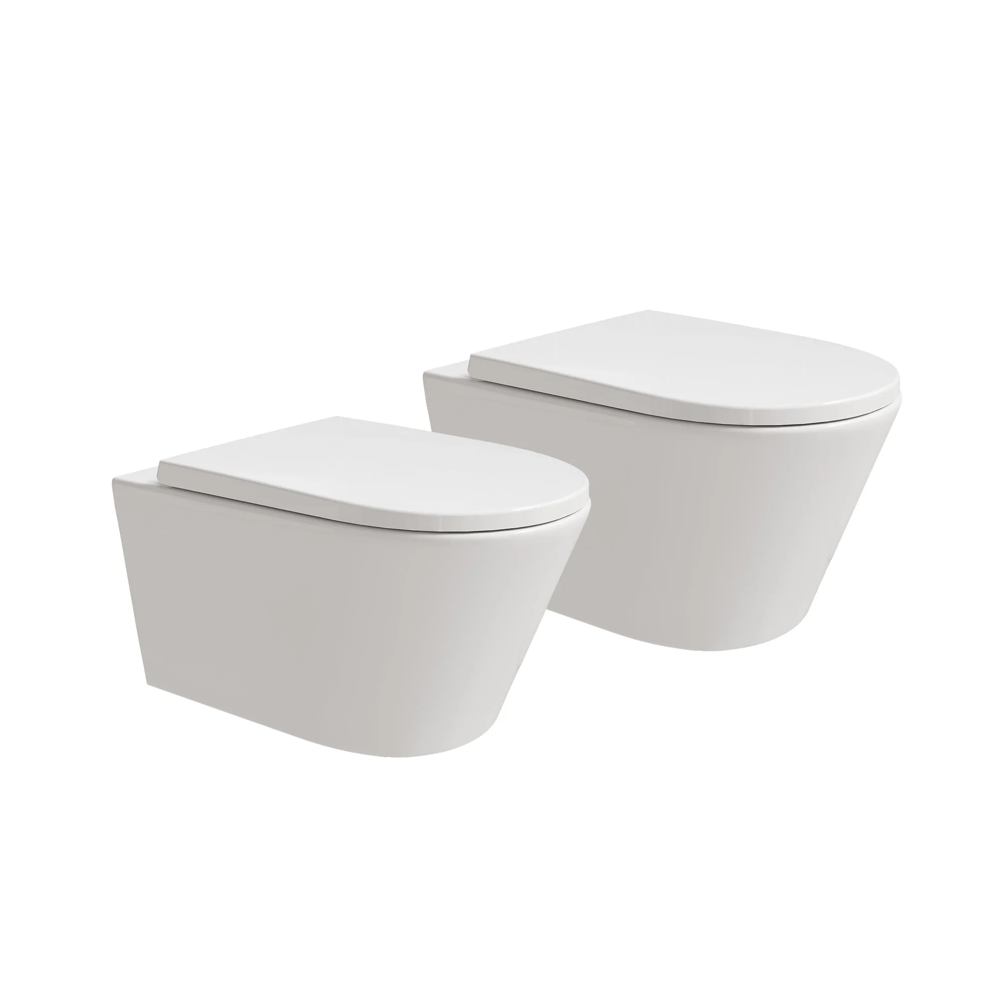 HOROW UG10R Wand-WC 53,9 cm – Weiß - 2er-Set – L