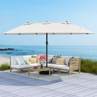 Parasol de plage Coast 220 cm - UPF50+ - Inclinable - Avec porte-gobelet/sac de transport