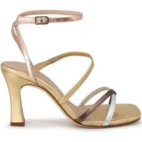 Sandali donna in pelle laminata oro con tacco alto Donna SISSI LMT GOLDEN MUL