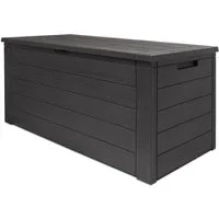 Coffre de jardin - Deuba -  Boîte de Rangement - Extérieur  - Pour jardin - plastique - anthracite - 120 x 46 x 57cm