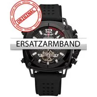 Perigaum Ersatzband Silikon P-1001 schwarz ohne Schliesse 24 mm